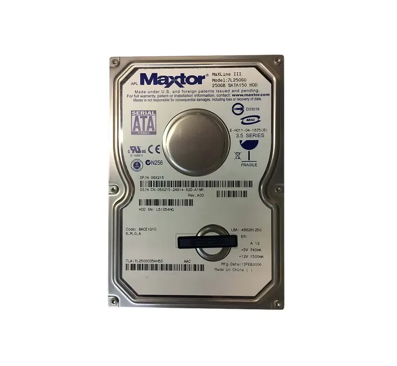 7L250S005AH5D - Maxtor MaXLine III 250GB 7200RPM SATA 1.5Gb/s 16MB Cache 3.5-inch Hard Drive