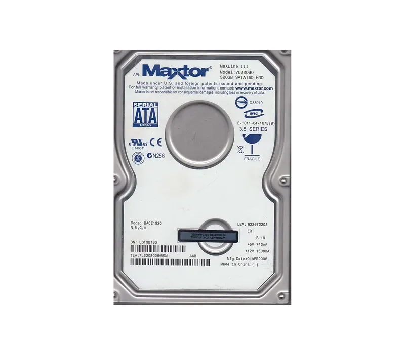 7L320S0-06AMDA - Maxtor MaXLine III 320GB 7200RPM SATA 1.5Gb/s 16MB Cache 3.5-inch Hard Drive