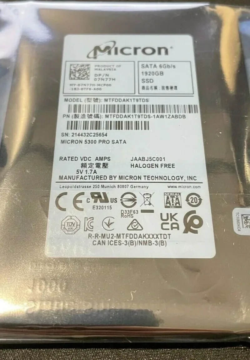 Dell 7N77H 1.92TB SATA 6Gb/s TLC Read Intensive 2.5-inch Solid State Drive