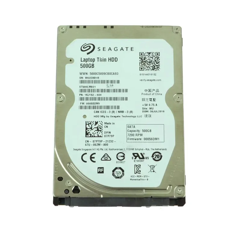 7P79P - Dell 500GB 7200RPM SATA 6Gb/s 32MB Cache 2.5-inchHard Drive