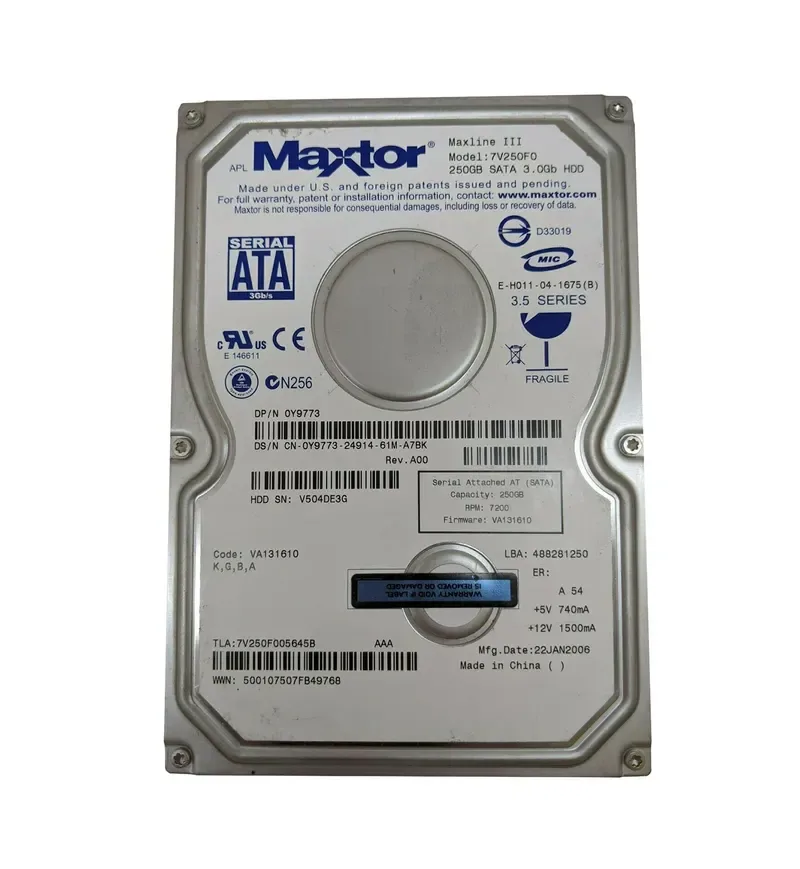 7V250F0 - Maxtor MaXLine III 250GB 7200RPM SATA 3Gb/s 16MB Cache 3.5-inch Hard Drive