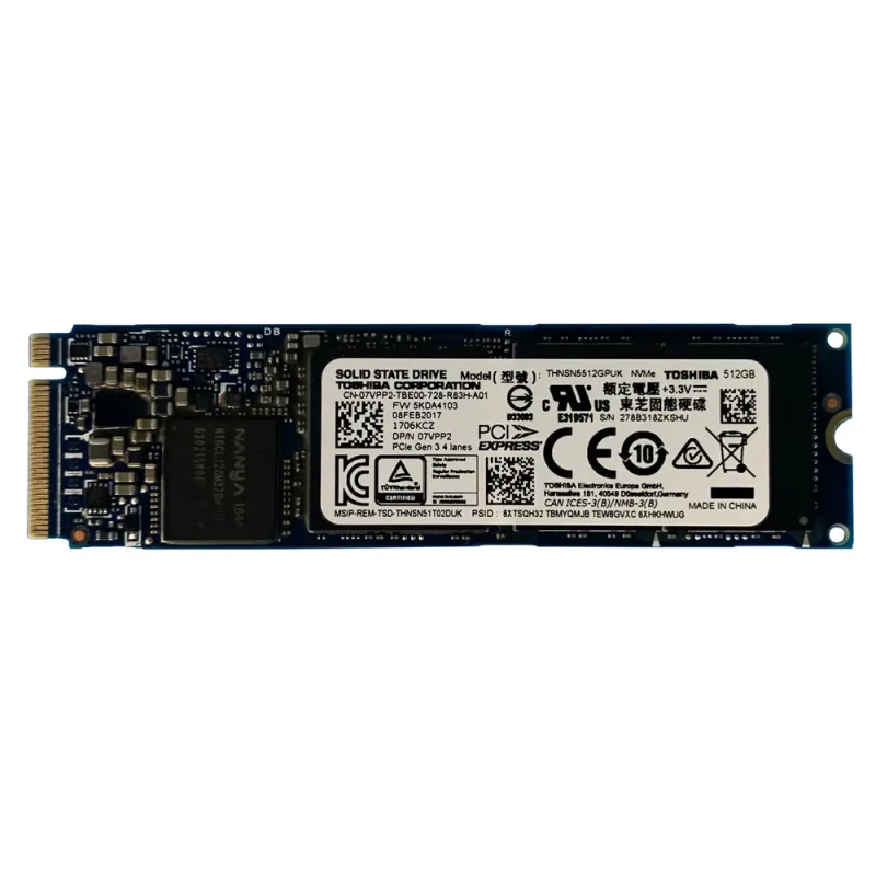 Dell 7VPP2 Dell 07VPP2 / 7VPP2 512GB Triple-Level Cell PCI Express NVMe 3.0 x4 M.2 2280 Solid State Drive. In Stock