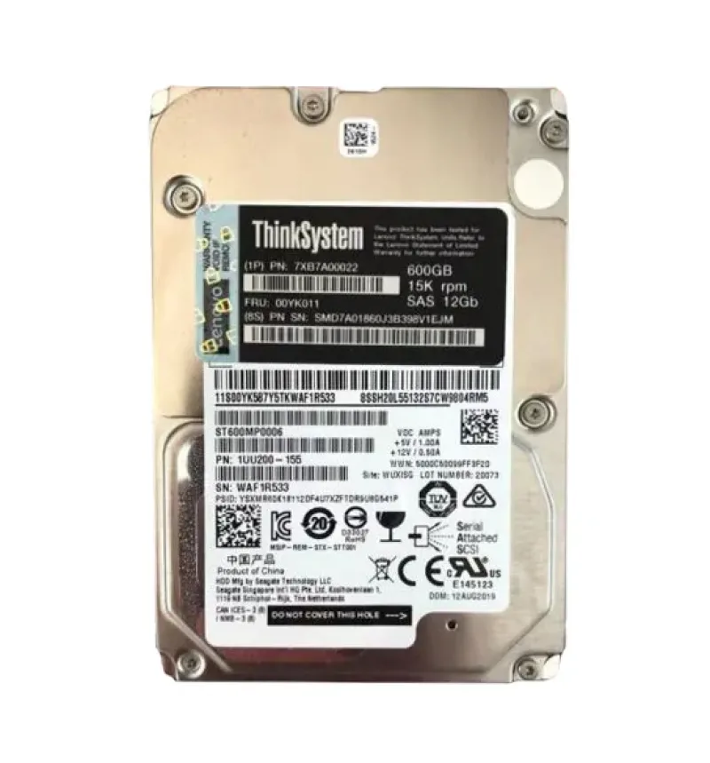 7XB7A00022 - Lenovo 600GB 15000RPM SAS 12Gb/s 512n 2.5-inch Hot-Swappable Hard Drive with Tray for ThinkSystem SN550