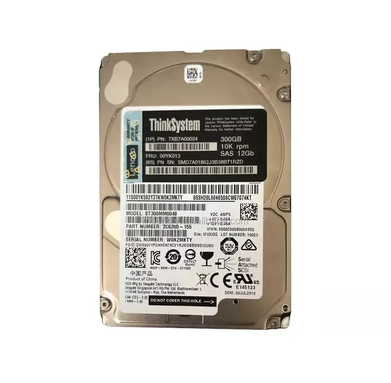 7XB7A00024 - Lenovo 300GB 10000RPM SAS 12Gb/s Hot-Swappable 2.5-Inch Hard Drive for ThinkSystem Sd530 Server