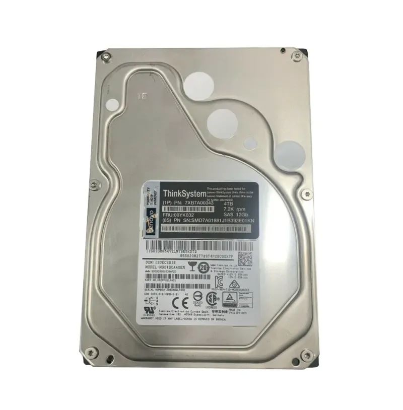 7XB7A00043 - Lenovo 4TB 7200RPM SAS 12Gb/s 512n Hot-Swappable 3.5-inch Hard Drive for ThinkSystem