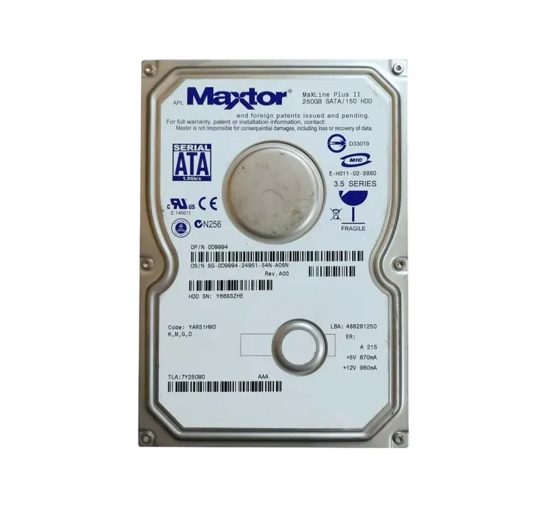 7Y250M0 - Maxtor MaXLine Plus II 250GB 7200RPM SATA 3GB/s 3.5-inch Hard Drive