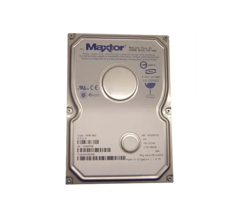 7y250M00653RA - Maxtor MaXLine Plus II 250GB 7200RPM SATA 1.5Gb/s 8MB Cache 3.5-inch Hard Drive
