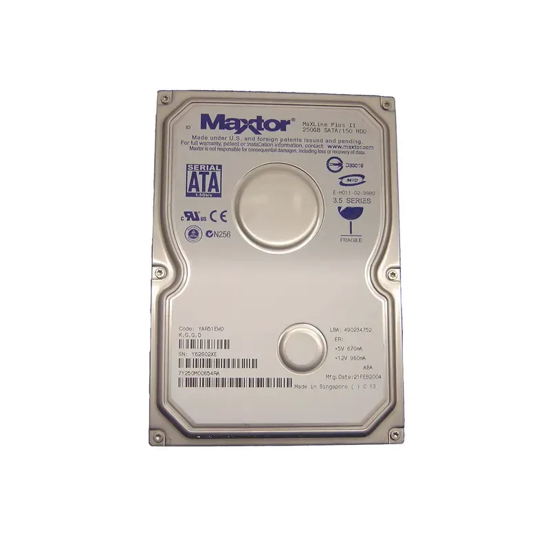 7Y250M00654RA - Maxtor MaXLine Plus II 250GB 7200RPM SATA 1.5Gb/s 8MB Cache 3.5-inch Hard Drive