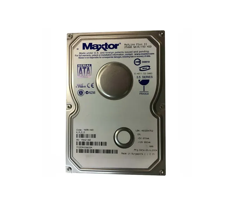 7Y250M006600M - Maxtor MaXLine Plus II 250GB 7200RPM SATA 1.5Gb/s 8MB Cache 3.5-inch Hard Drive