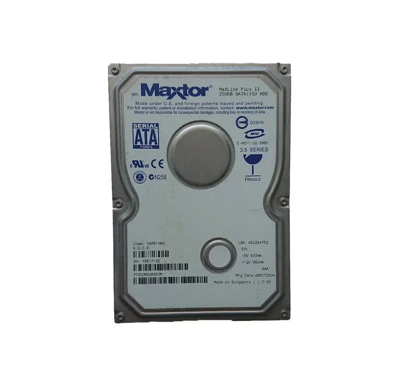 7Y250M006690M - Maxtor MaXLine Plus II 250GB 7200RPM SATA 1.5Gb/s 8MB Cache 3.5-inch Hard Drive