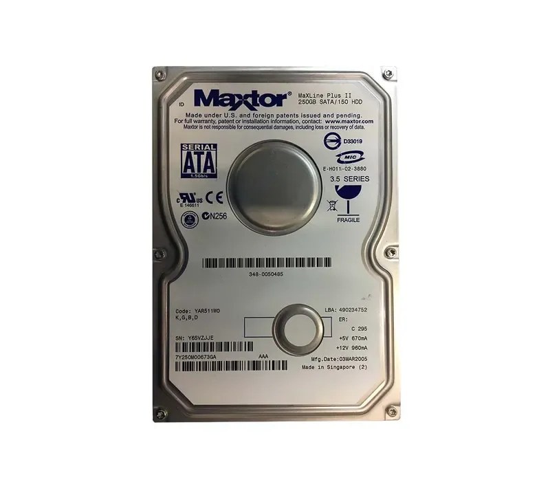 7Y250M00673GA - Maxtor MaXLine Plus II 250GB 7200RPM SATA 1.5Gb/s 8MB Cache 3.5-inch Hard Drive