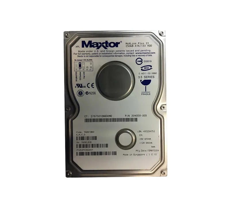 7Y250P0062237 - Maxtor MaXLine Plus II 250GB 7200RPM ATA-133 8MB Cache 3.5-inch Hard Drive