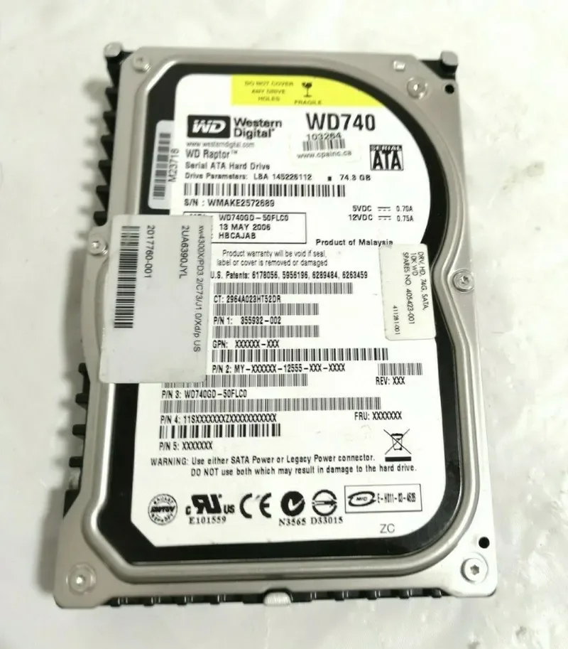 8007420300 - NEC Western Digital Raptor WD740 74GB 10000RPM SATA Hard Drive