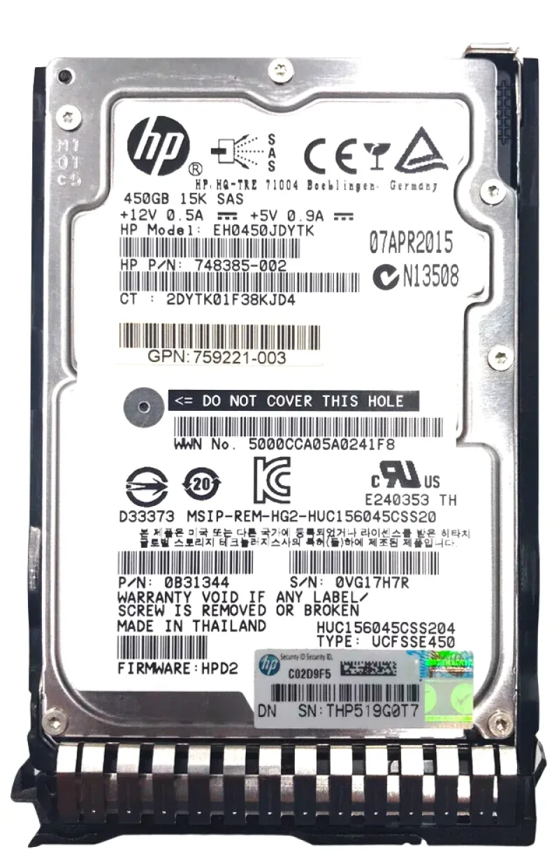 HP 801045-002 HPE 801045-002 1.92TB SAS 6Gb/s 2.5-inch Solid State Drive with Tray for 3Par StoreServ 20000. In Stock