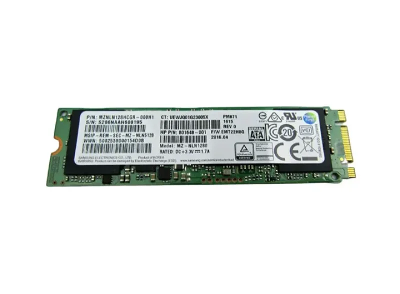 801648-001 - HP 128GB Triple-Level Cell SATA 6Gb/s M.2 2280 Solid State Drive