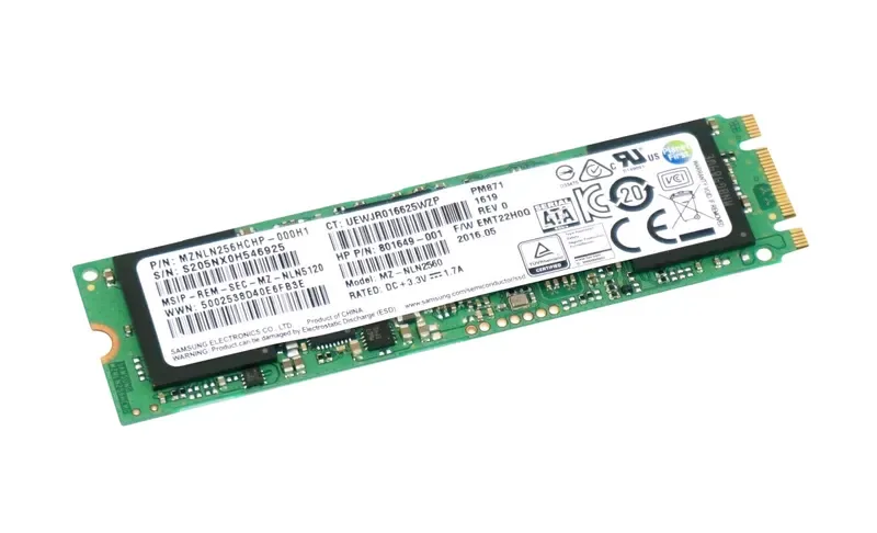 801649-001 - HP 256GB SATA M.2 2280 Solid State Drive