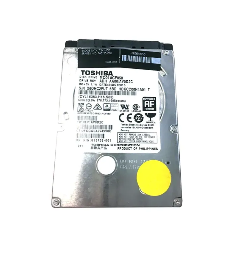 813438-001 - HP 500GB 7200RPM SATA 2.5-inch Hard Drive