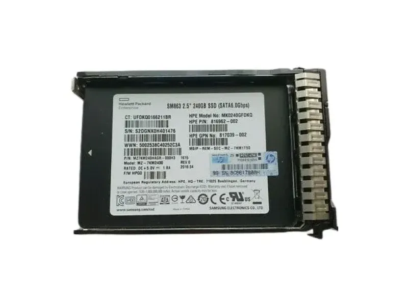 817039-002 - HP 240GB SATA 6GB/s Mixed Use-3 2.5-inch Internal Solid State Drive