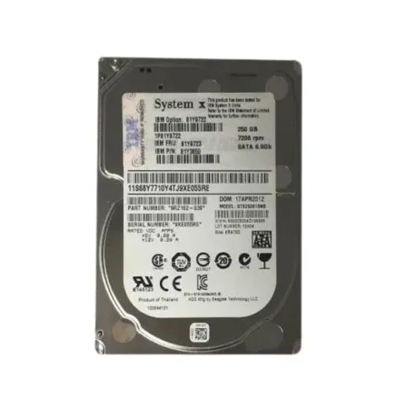 81Y9723 - IBM 250GB 7200RPM 6GB/s NL SATA 2.5-inch SFF Hot Swapable Hard Drive