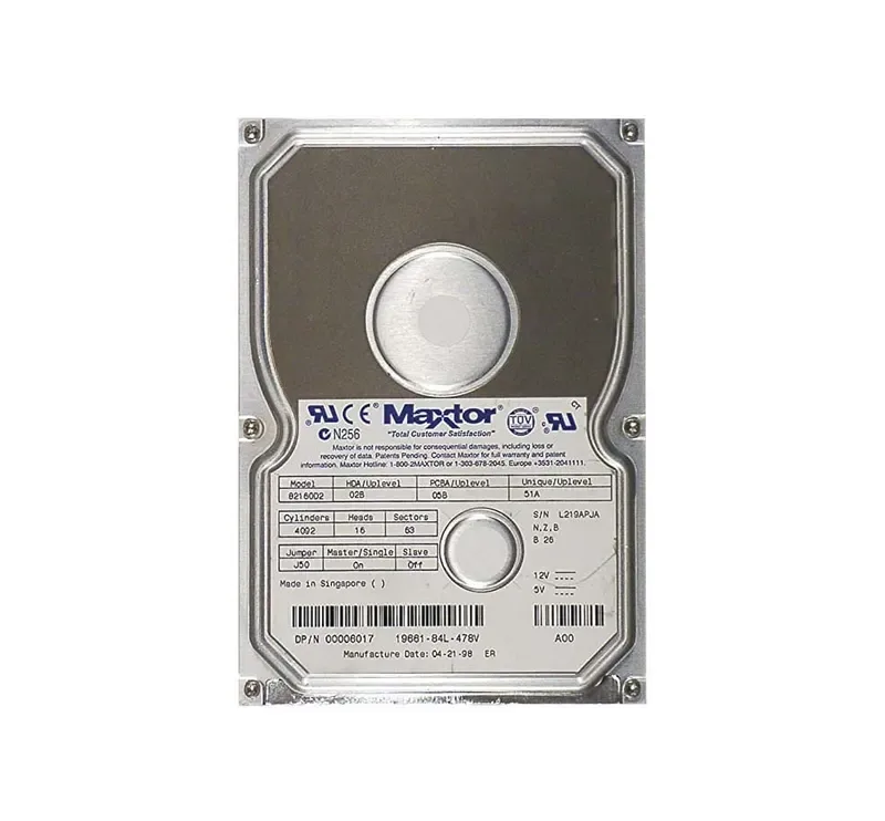 82160D2 - Maxtor DiamondMax 2160 2.1GB 5200RPM IDE / ATA-33 256KB Cache 3.5-inch Hard Drive