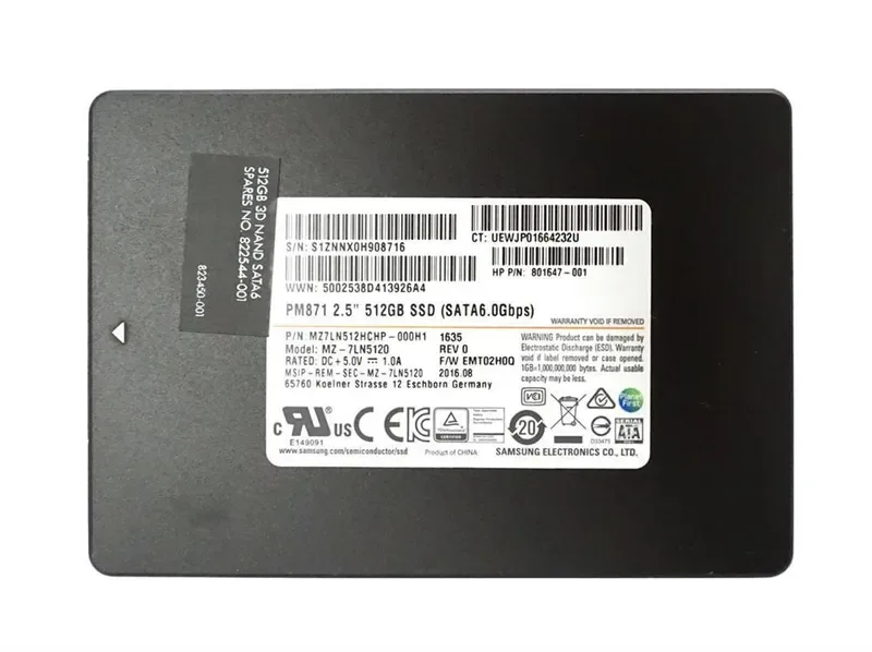 822544-001 - HP 512GB SATA 6Gb/s 2.5-inch Solid State Drive