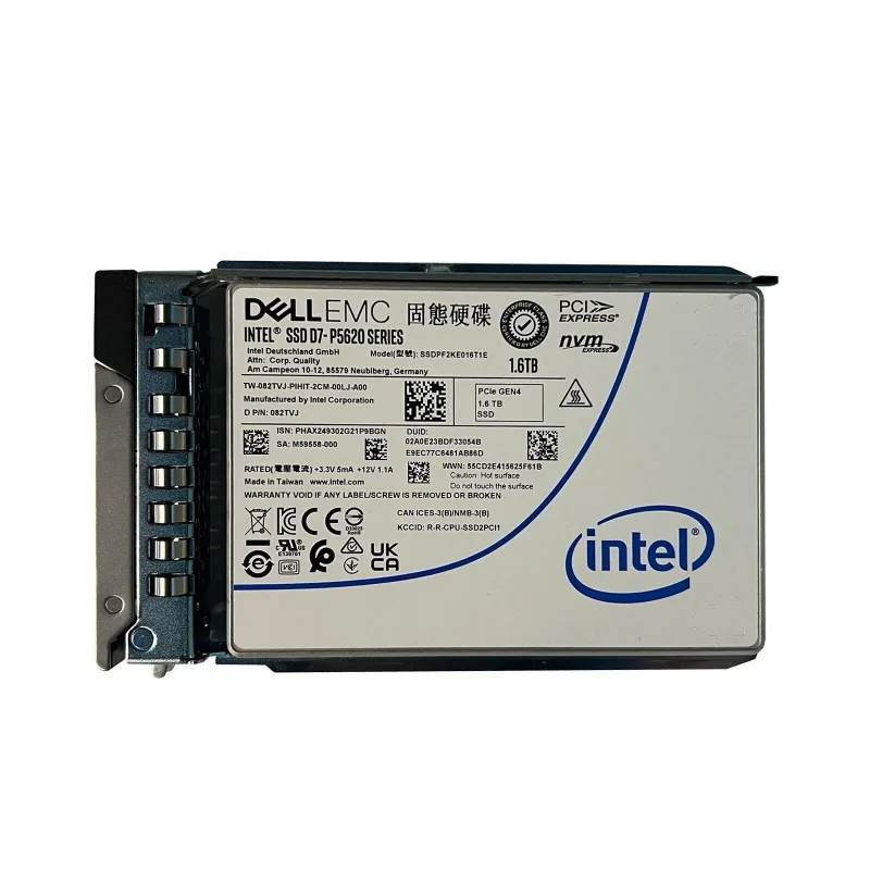 Dell 82TVJ Dell 082TVJ / 82TVJ 1.6TB Triple-Level Cell PCI Express NVMe 4.0 Mixed Use U.2 2.5-Inch Solid State Drive For PowerEdge