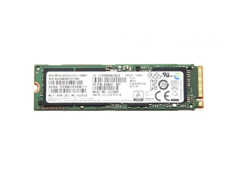 833842-002 - HP / Samsung PM951 256GB Multi-Level Cell PCI Express (NVMe) M.2 2280 Solid State Drive