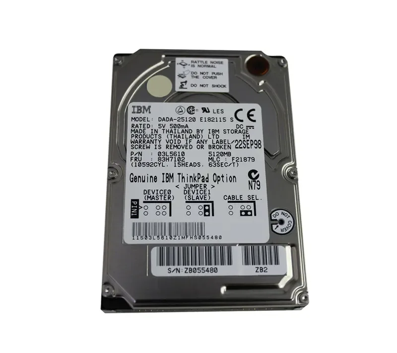 83H7102 - IBM Travelstar 6GT 5.1GB 4200RPM ATA-33 512KB Cache 2.5-inch Hard Drive