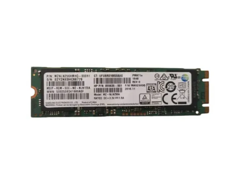 855635-001 - HP / Samsung PM871 256GB Triple-Level Cell SATA 6Gb/s M.2 Solid State Drive