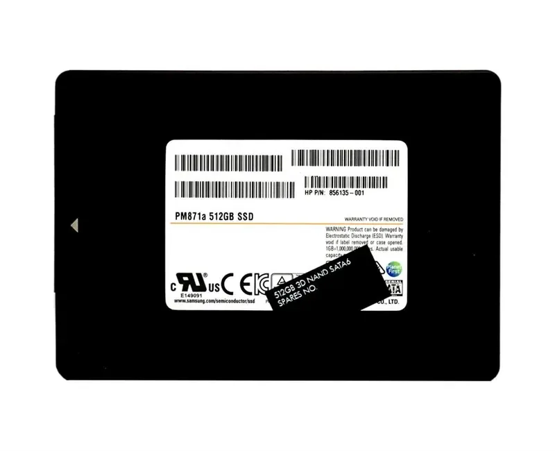 856135-001 - HP 512GB SATA 6Gb/s 2.5-inch Solid State Drive