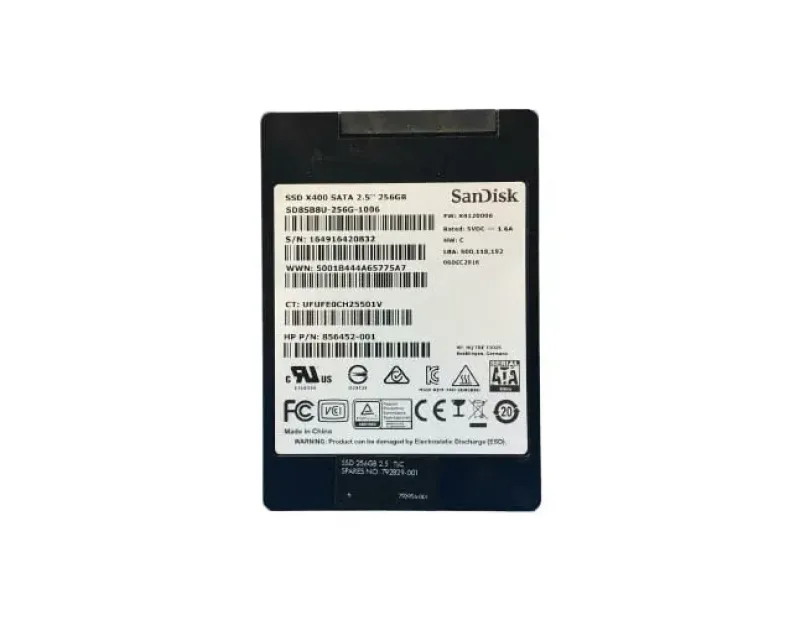 856452-001 - HP 256GB Triple-Level Cell SATA 6Gb/s 2.5-inch Solid State Drive