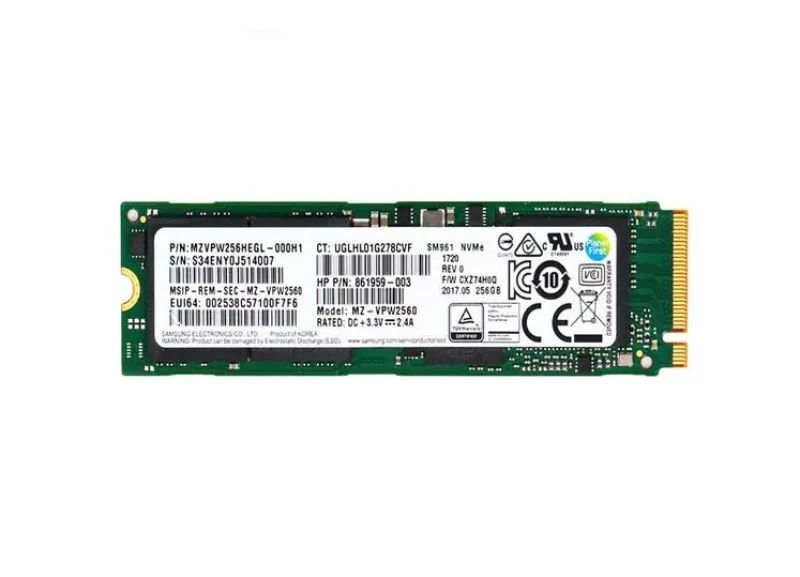 861959-003 - HP 256GB M.2 2280 PCI Express 3x4 (NVMe) Solid State Drive