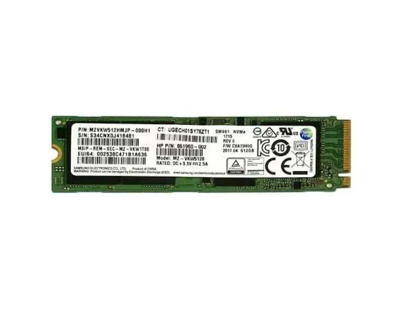 861960-002 - HP 512GB 2280 PCI Express 3x4 (NVMe) Solid State Drive