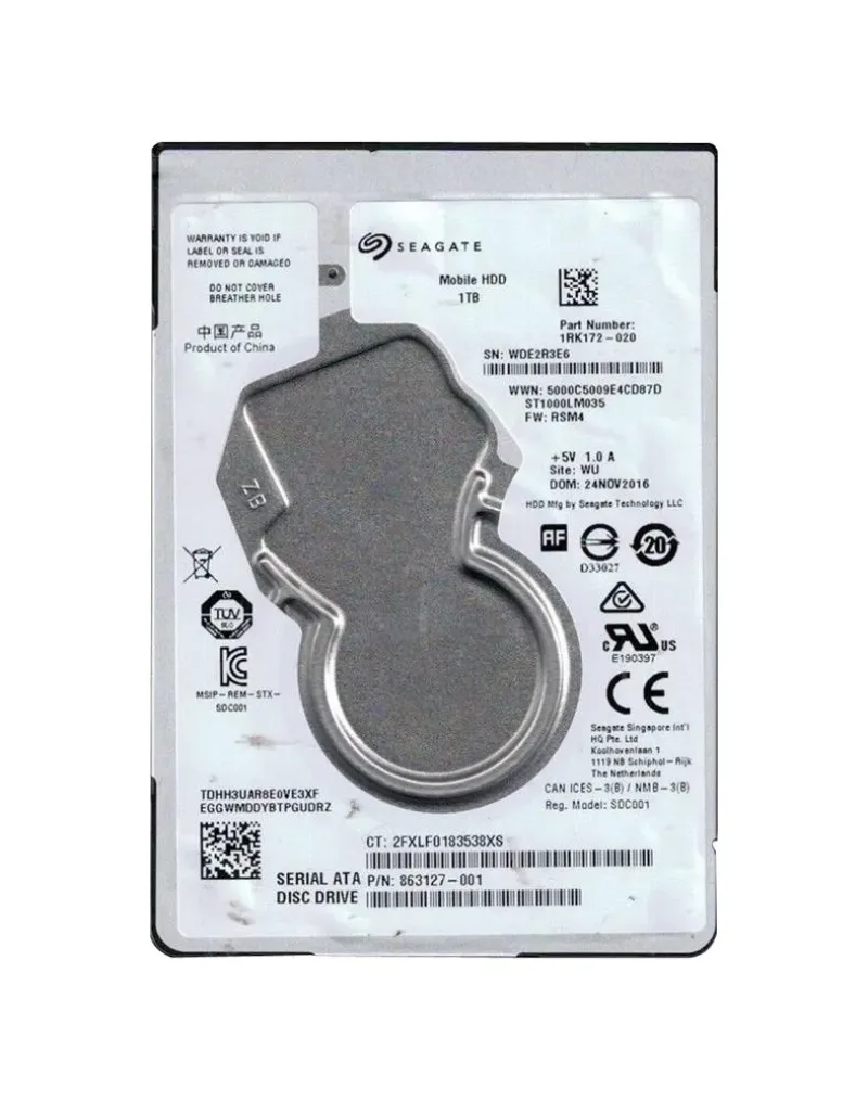 863127-001 - HP 1TB 5400RPM SATA 128MB Cache 2.5-inch Hard Drive