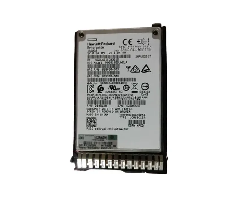 873370-008 - HP 1.6TB SAS 12Gb/s Mixed Use SFF 2.5-inch SC Solid State Drive