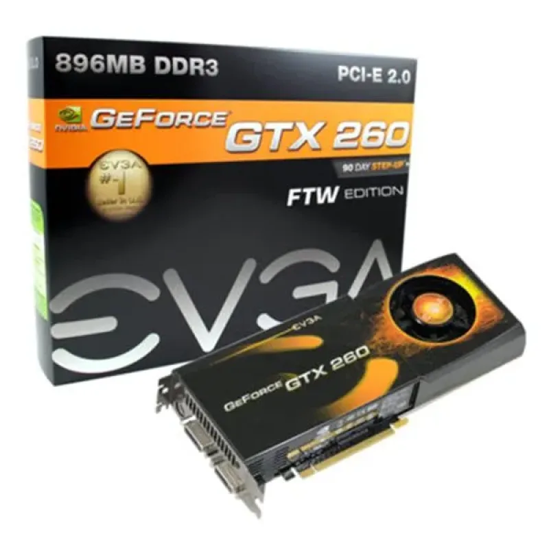 896-P3-1266-BR - EVGA GeForce GTX 260 FTW Edition 896MB 448-Bit GDDR3 PCI Express 2.0 Video Graphics Card
