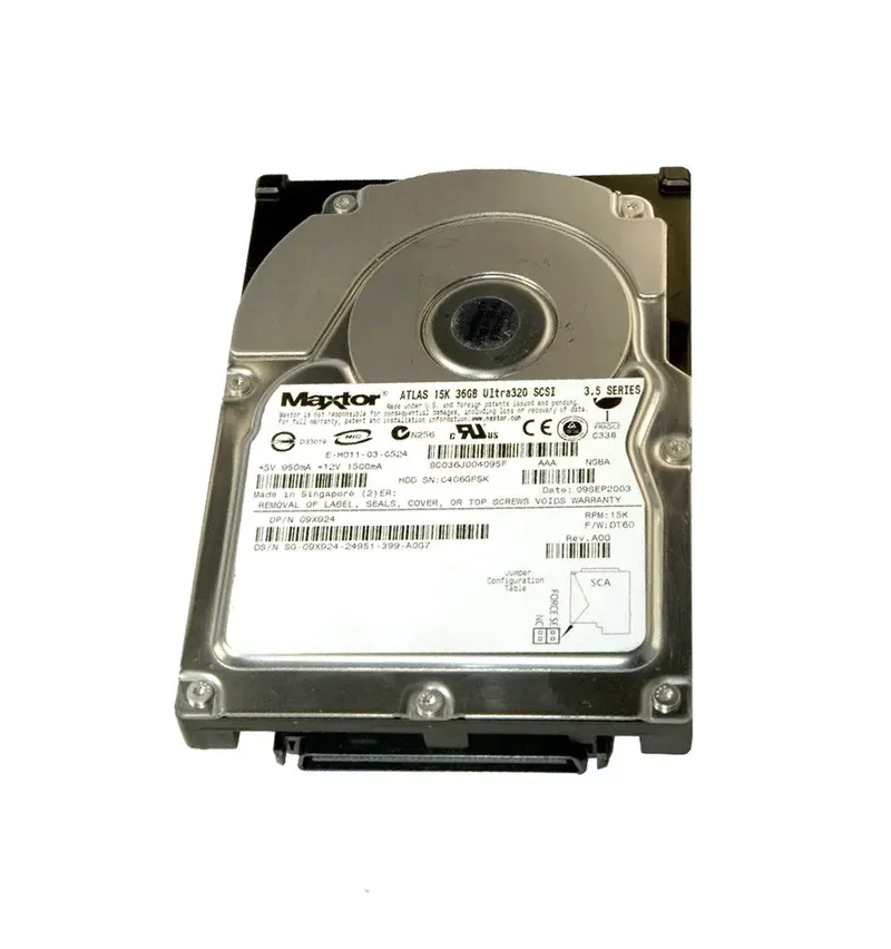 8C036J0 - Maxtor Atlas 36GB 15000RPM 8MB Cache 80-Pin Ultra-320 SCSI Hot-Pluggable 3.5-inch Low Profile (1.0inch) Hard Drive