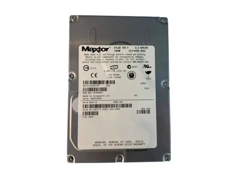 8D147J004275F - Maxtor Atlas 10K V 147.1GB 10000RPM Ultra-320 SCSI 80-Pin 8MB Cache 3.5-inch Hard Drive