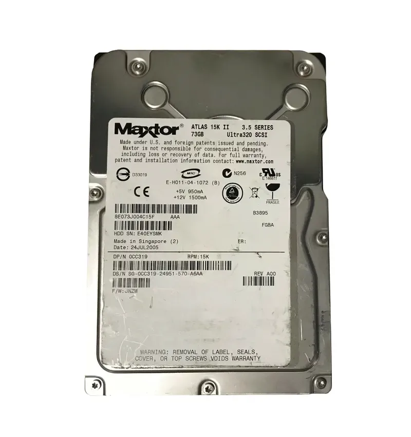 8E073J0 - Maxtor Atlas-II 73.5GB 15000RPM 8MB Cache 80-Pin 3.5-inch Ultra-320 SCSI Hard Drive
