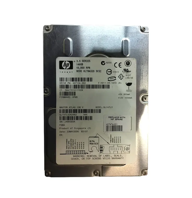 8J147L0242662 - Maxtor 146GB 10000RPM Ultra-320 SCSI Hard Drive