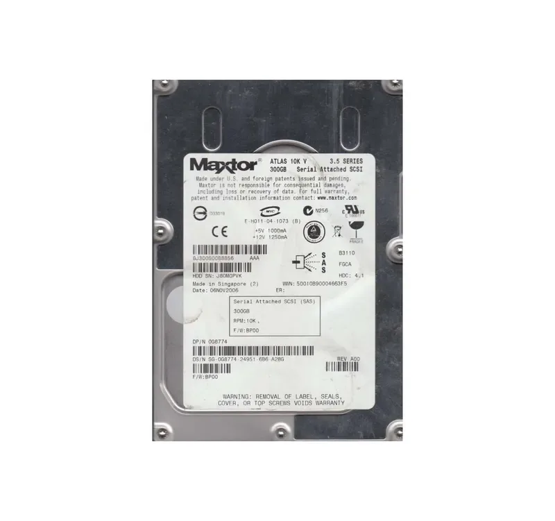 8J300S0088856 - Maxtor 300GB 10000RPM SAS 3Gb/s 3.5-inch Hard Drive