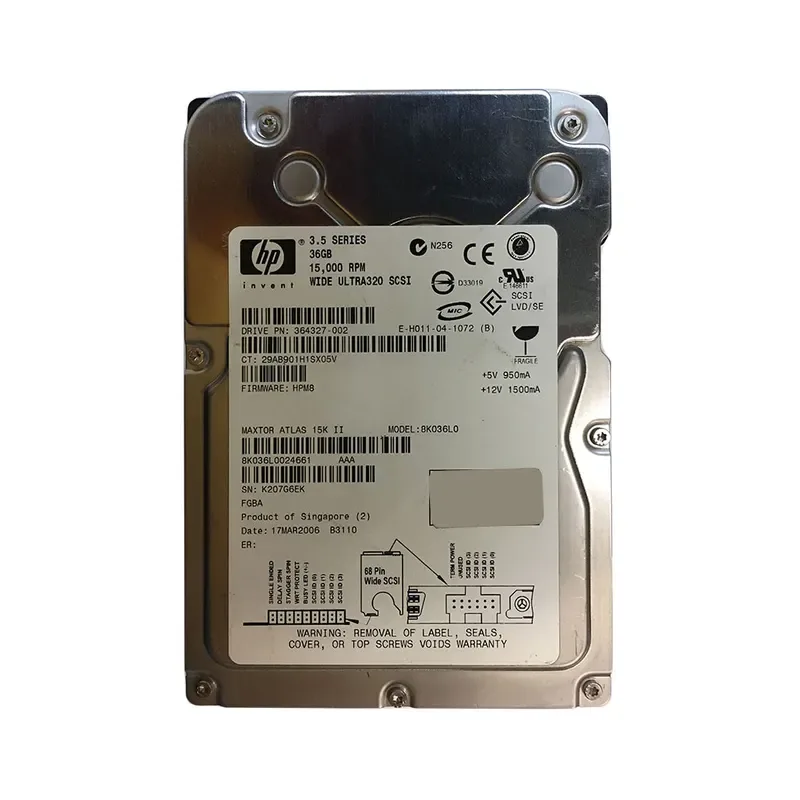 8K036L0024661 - Maxtor 36GB 15000RPM 68-Pin Hard Drive