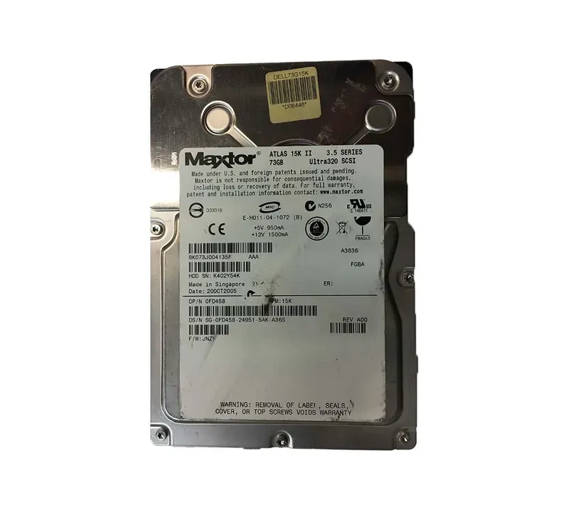 8K073J004135F - Maxtor Atlas 15K II 73.5GB 15000RPM Ultra-320 SCSI 80-Pin 8MB Cache 3.5-inch Hard Drive
