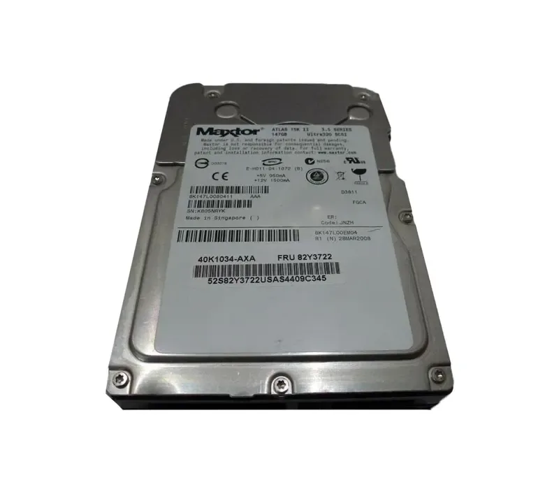 8K147L0 - Maxtor Atlas 147.1GB 15000RPM 8MB Cache 68-Pin Ultra-320 SCSI 3.5-inch Lvd Rohs Compliant Internal Hard Drive