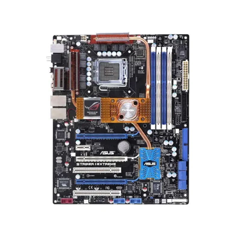 90-MBB5X0-G0EAY00Z - ASUSTeK Striker Desktop Board Celeron-D, Core 2 Duo, Core 2 Extreme, Pentium 4, Pentium D, Pentium (Extreme Edition) nVIDIA nForce 680i SLI Socket 775 533MHz, 800MHz, 1066MHz, 1333MHz FSB 8GB ATX