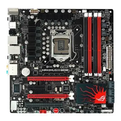 90-MIBAY0-G0EAY00Z - ASUS Republic of Gamers MAXIMUS III GENE Desktop Board Intel P55 Express Enhanced SpeedStep Technology Socket 1156 16GB DDR3 SDRAM DDR3-1600/PC3-12800, DDR3-1333/PC3-10600, DDR3-1066/PC3-8500 CrossFireX, SLI Micro ATX