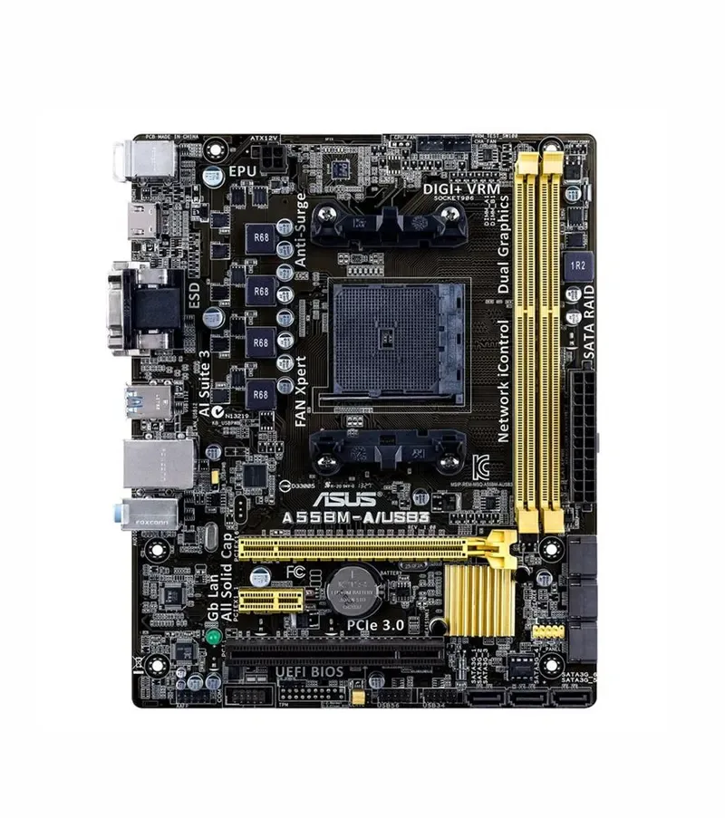 90MB0HA0-M0EAY0 - Asus A55BM-A/USB3 Desktop Motherboard AMD A55 Chipset Socket FM2