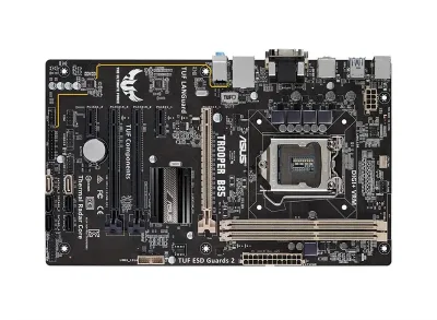 90MB0M40-M0EAY0 - ASUS TUF TROOPER B85 Desktop Motherboard Intel B85 Express Chipset Socket H3 LGA-1150