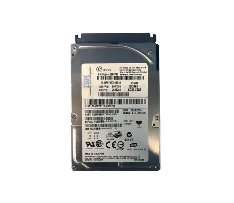 90P1301 - IBM 73GB 10000RPM Ultra-320 SCSI SFF 2.5-inch Hot Swapable Hard Disk Drive