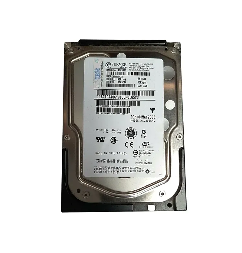 90P1380 - IBM 36.4GB 15000RPM 80-Pin Ultra-320 SCSI Hot Pluggable 3.5-inch Hard Drive with Tray
